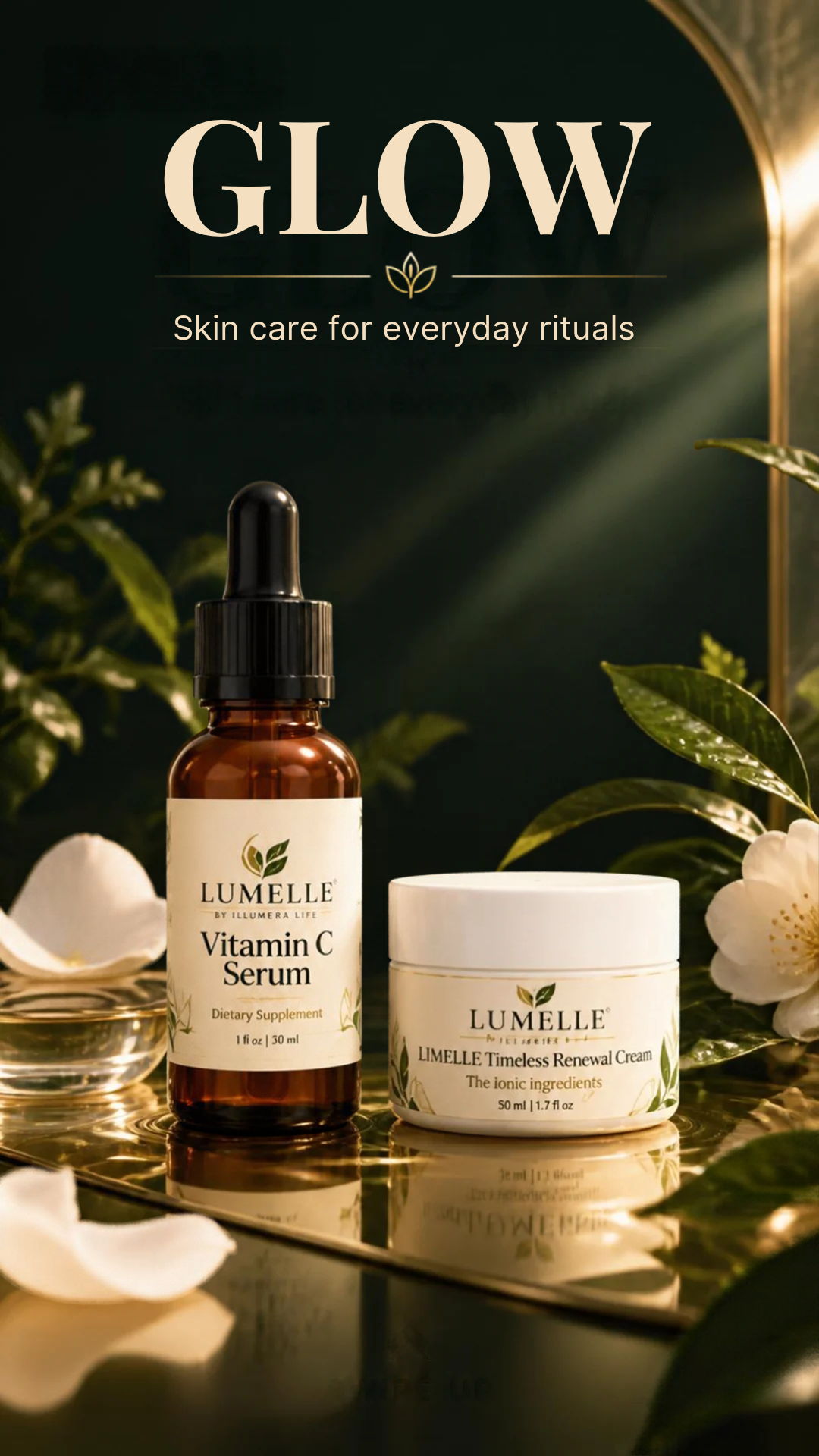 product setting image for Illumera Glow skin care line